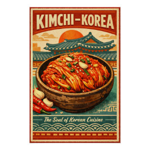 Traditionelles koreanisches Kimchi in einem mutige Poster
