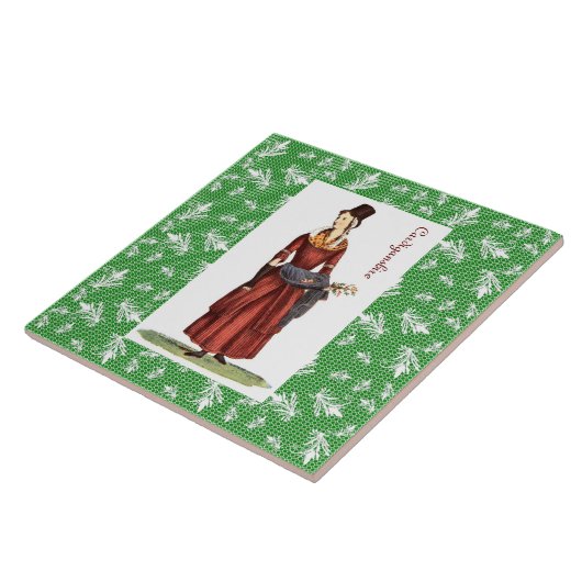 Traditionelles Kostüm Walisers - Cardiganshire Fliese (Seite)