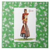 Traditionelles Kostüm Walisers - Gower Fliese (Vorderseite)