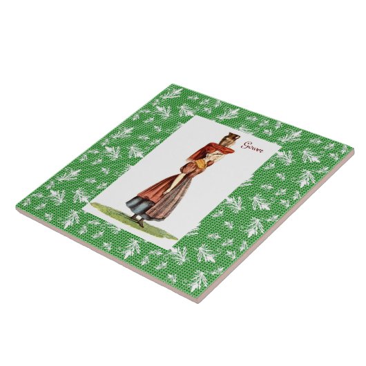 Traditionelles Kostüm Walisers - Gower Fliese (Seite)