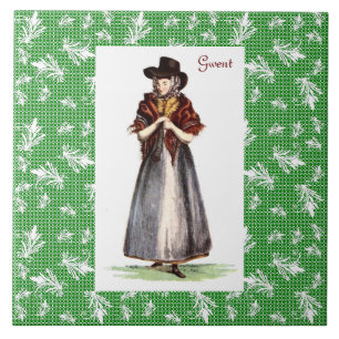 Traditionelles Kostüm Walisers - Gwent Fliese
