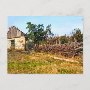 Traditionelles landwirtschaftliches Gebäude und Fl Postkarte