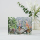 Traditionelles Langboot in Thailand Postkarte (Stehend Vorderseite)