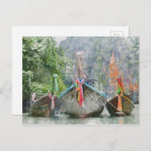 Traditionelles Langboot in Thailand Postkarte (Vorne/Hinten)