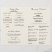 Traditionelles lateinisches Hochzeitsprogramm der  (Rückseite)