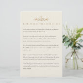 Traditionelles lateinisches Messkleidungscode-Inse Briefpapier (Stehend Vorderseite)