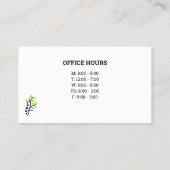 Traditionelles Layout mit Bürozeiten Chiropraktik Visitenkarte (Rückseite)