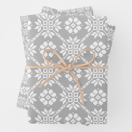 Traditionelles Lettisches Grau Sun Auseklis Saulit Geschenkpapier Set (Beispiel)