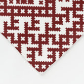 Traditionelles Lettisches Red Design Muster Ausekl Fleecedecke (Ecke)