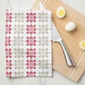 Traditionelles lettisches SUN-Zeichen geometrische Geschirrtuch (Viertel Falte)