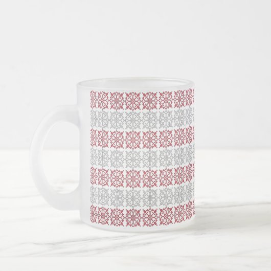 Traditionelles lettisches SUN-Zeichen geometrische Mattglastasse (Links)