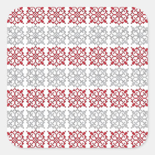 Traditionelles lettisches SUN-Zeichen geometrische Quadratischer Aufkleber