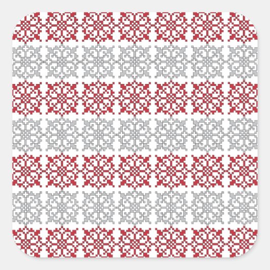 Traditionelles lettisches SUN-Zeichen geometrische Quadratischer Aufkleber (Vorderseite)