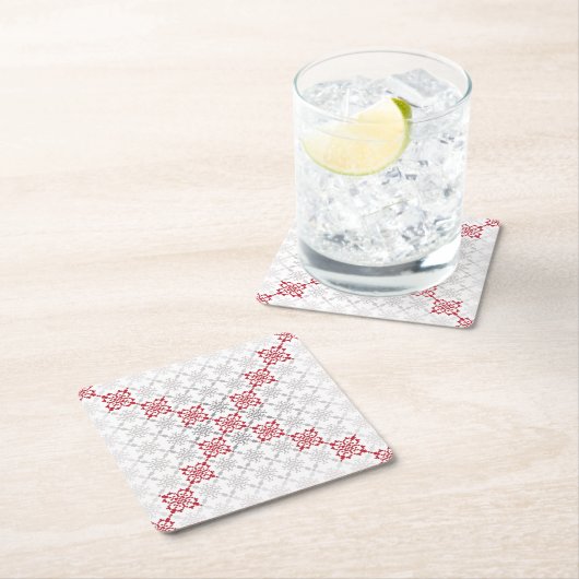 Traditionelles lettisches SUN-Zeichen geometrische Rechteckiger Pappuntersetzer (Vor Ort)