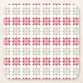 Traditionelles lettisches SUN-Zeichen geometrische Rechteckiger Pappuntersetzer (Vorderseite)