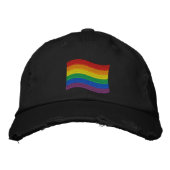 traditionelles LGBTQ+-Flag Bestickte Baseballkappe (Vorderseite)