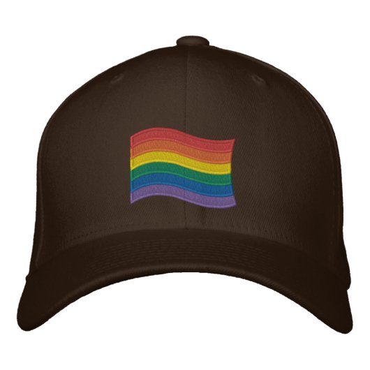 Traditionelles LGBTQ+-Flag mit besticktem Baseball Bestickte Baseballkappe (Vorderseite)