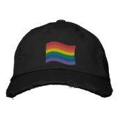 Traditionelles LGBTQ+-Flag mit besticktem Baseball Bestickte Baseballkappe (Vorderseite)