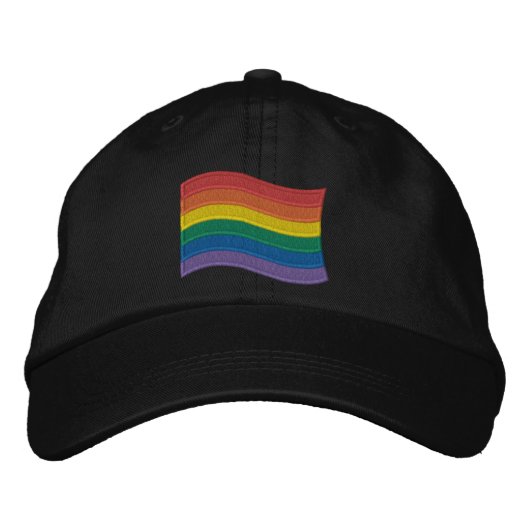 Traditionelles LGBTQ+-Flag mit besticktem Baseball Bestickte Baseballkappe (Vorderseite)