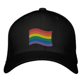 Traditionelles LGBTQ+-Flag mit besticktem Baseball Bestickte Baseballkappe
