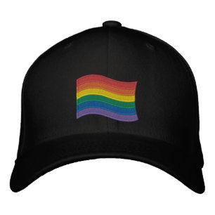 Traditionelles LGBTQ+-Flag mit besticktem Baseball Bestickte Baseballkappe
