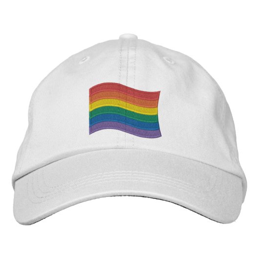 Traditionelles LGBTQ+-Flag mit besticktem Baseball Bestickte Baseballkappe (Vorderseite)
