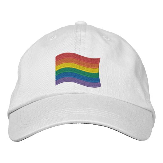 Traditionelles LGBTQ+-Flag mit besticktem Baseball Bestickte Baseballkappe (Vorderseite)