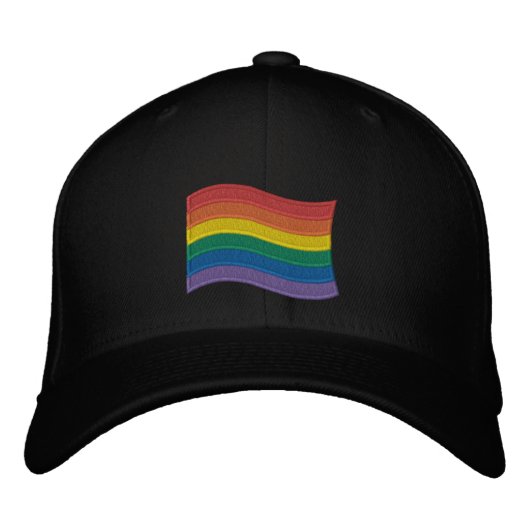 Traditionelles LGBTQ+-Flag mit besticktem Baseball Bestickte Baseballkappe (Vorderseite)