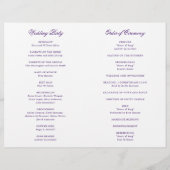 Traditionelles Lila formelles Hochzeitsprogramm (Rückseite)