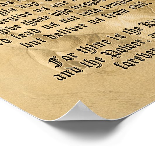 Traditionelles Lord's Prayer Poster (Matte) (Ecke)