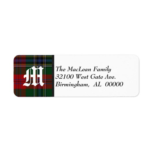 Traditionelles MacLean Tartan-Kariertes Monogramm (Vorne)