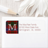 Traditionelles MacRae Tartan-Kariertes Monogramm (Insitu)