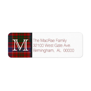 Traditionelles MacRae Tartan-Kariertes Monogramm