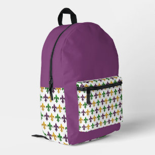 Traditionelles Mari Gras gefärbtes Fleur de Lis Mu Bedruckter Rucksack