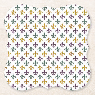 Traditionelles Mari Gras gefärbtes Fleur de Lis Mu Untersetzer