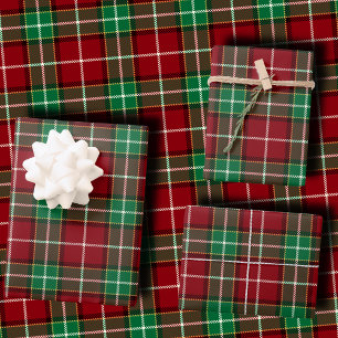 Traditionelles Marine- und Smaragdgrün-Tartan-Karo Geschenkpapier Set