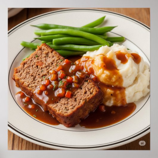 Traditionelles Meatloaf Dinner Design Poster (Vorne)