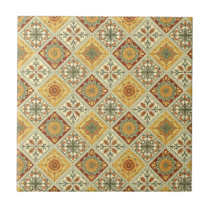 Traditionelles mediterranes Majolika-Blumenmuster Fliese