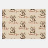 Traditionelles Merry Christmas Antique Gold Geschenkpapier Set (Vorderseite 2)