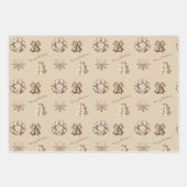 Traditionelles Merry Christmas Antique Gold Geschenkpapier Set (Vorderseite)