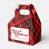 Traditionelles Merry Christmas Red Kariert Custom  Geschenkschachtel (Vorderseite)