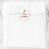 Traditionelles Merry Christmas Snowflake Gifting Runder Aufkleber (Tasche)