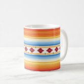 Traditionelles mexikanisches Serape-Blanket-Muster Kaffeetasse (VorderseiteRechts)
