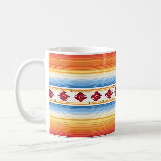 Traditionelles mexikanisches Serape-Blanket-Muster Kaffeetasse (Links)