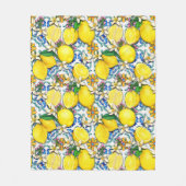 Traditionelles Mittelmeer-Muster mit Zitronen Fleecedecke (Vorderseite)
