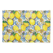 Traditionelles Mittelmeer-Muster mit Zitronen Kissenbezug (Rückseite)