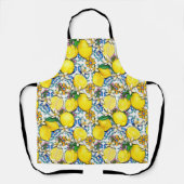 Traditionelles Mittelmeer-Muster mit Zitronen Schürze (Vorderseite)