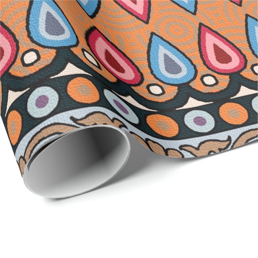 Traditionelles Moghul Border Designart, nahtlos, n Geschenkpapier (Rolleneckpunkt)