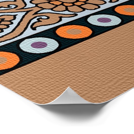 Traditionelles Moghul Border Designart, nahtlos, n Poster (Ecke)