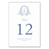 Traditionelles Monogram Wappen Elegant Wedding Tischnummer (Rückseite)